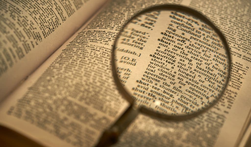 A page from a dictionary