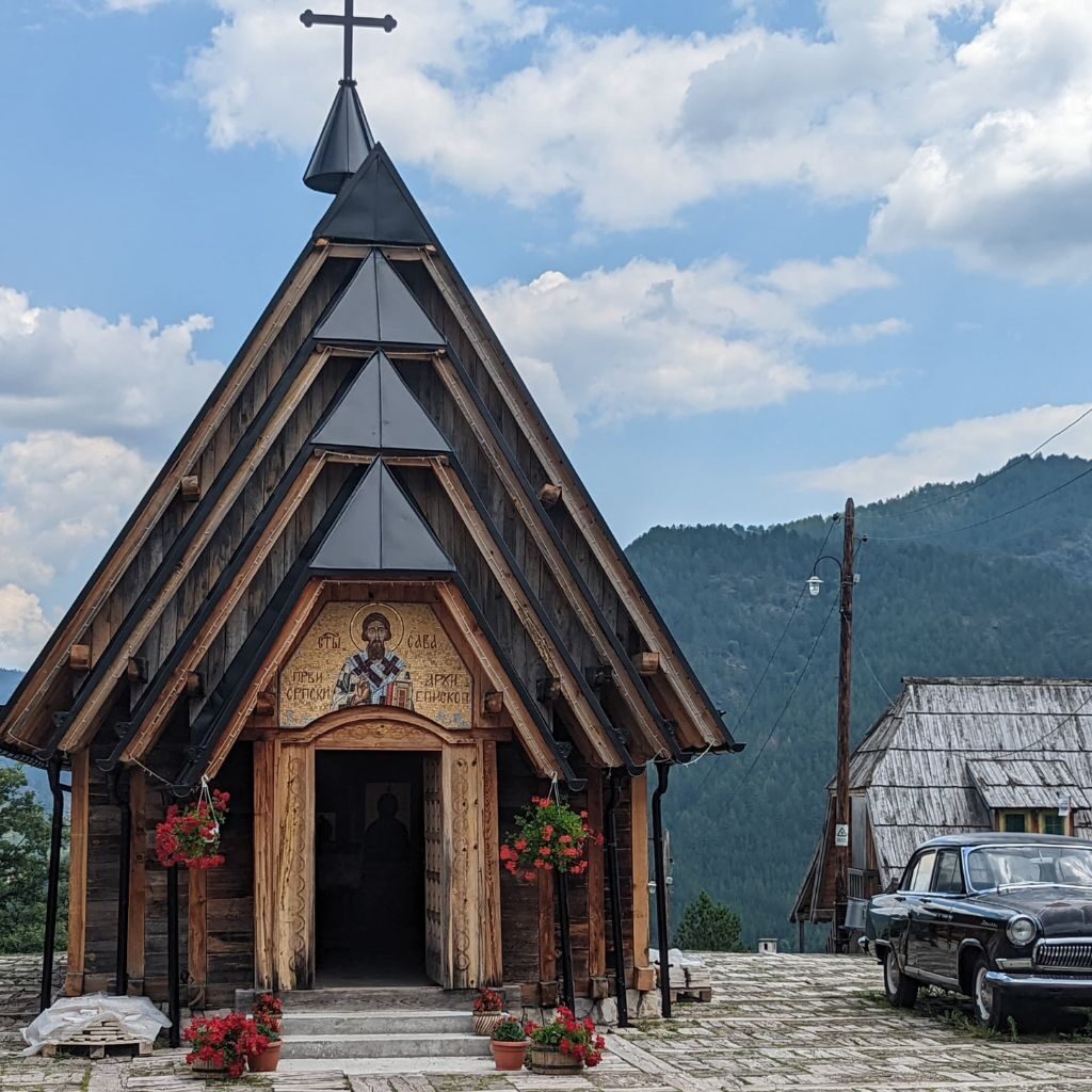 The church in the picturesque town Drvengrad, where Küstendorf Film Festival Mokra Gora takes place