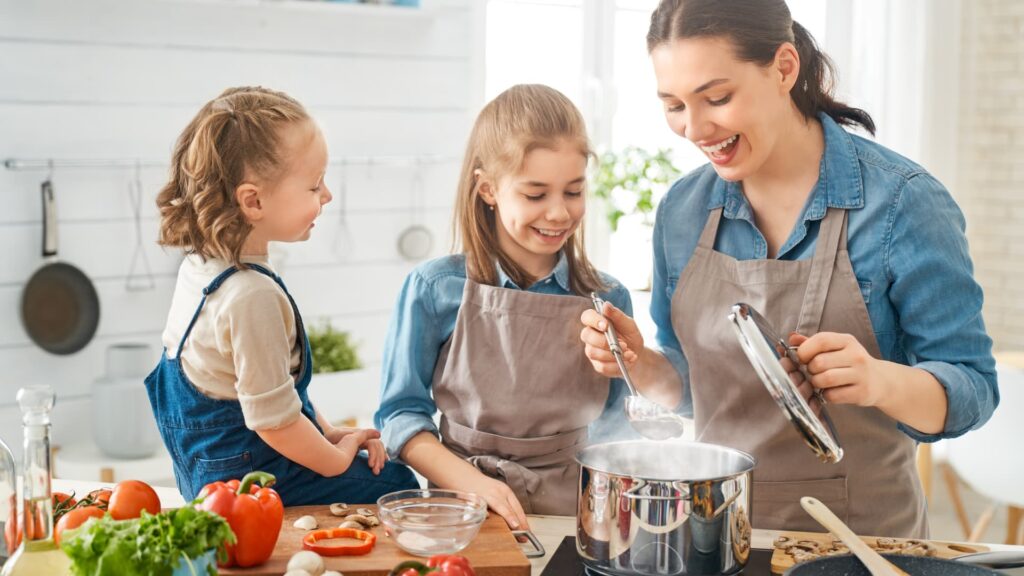cooking with children, kitchen