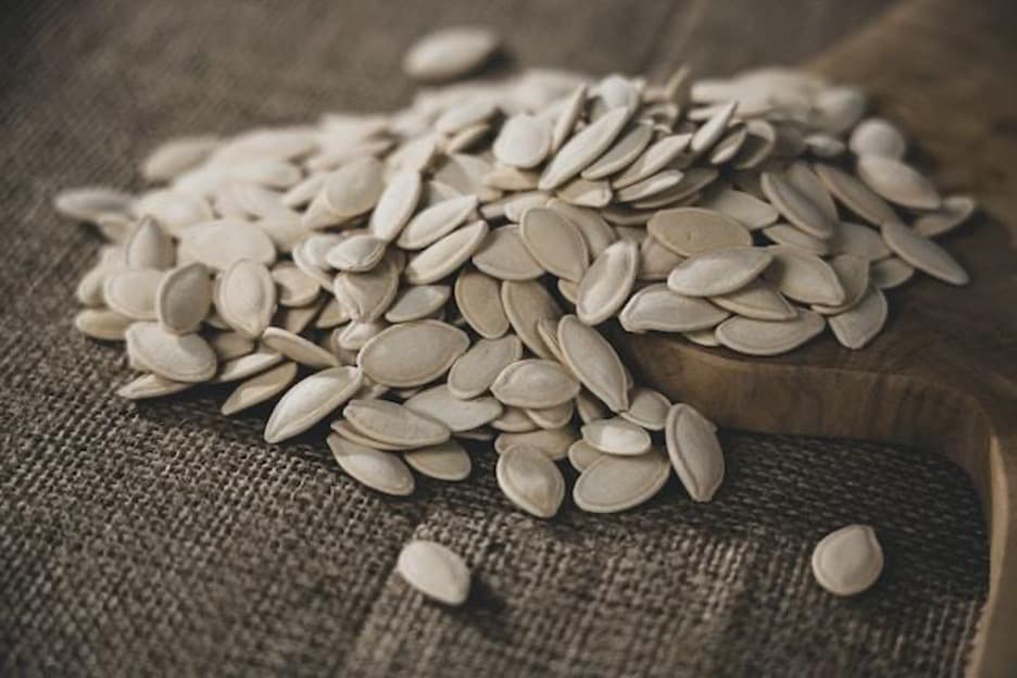 A pile of pumpkin seeds.