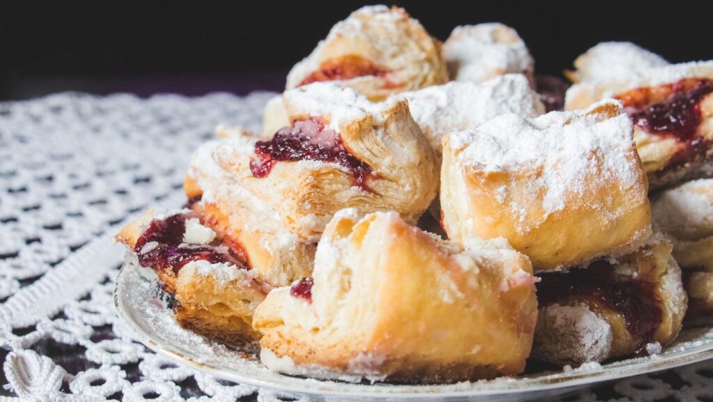 Serbian dessert called salčići on a plate