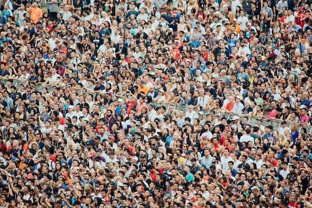 Many people at a concert.