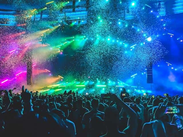 A crowd of people at a nightclub