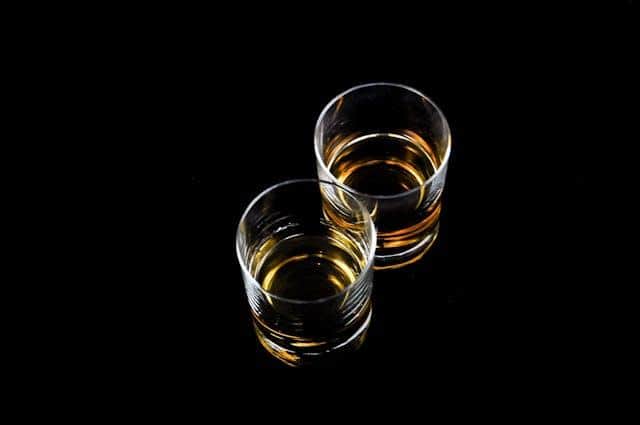 Two shots of plum brandy.